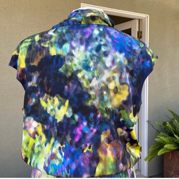 St. John watercolor print silk midi dress - Picture 5 of 13